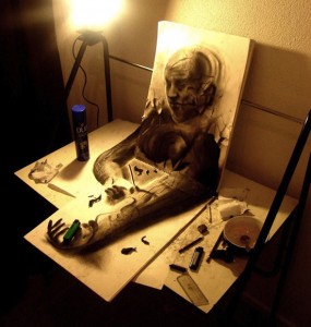 Desenho com efeito 3D feito a lapis, artista Fredo (3)