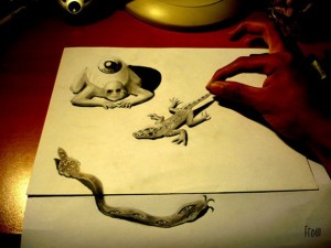 Desenho com efeito 3D feito a lapis, artista Fredo (14)
