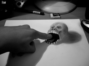 Desenho com efeito 3D feito a lapis, artista Fredo (10)