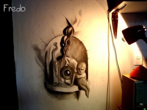 Desenho com efeito 3D feito a lapis, artista Fredo (5)